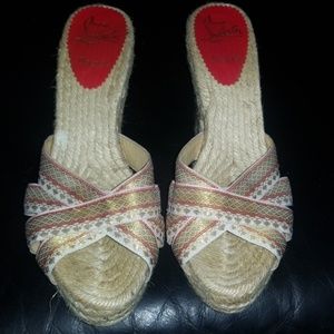 Christian Louboutin Gold Wedge Sandal